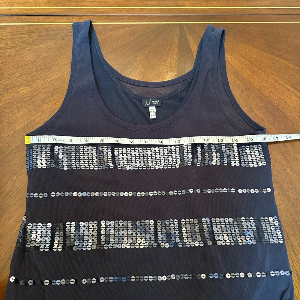 Emporio Armani Navy Blue Sequin Detail Romper | Size 4 - Picture 3 of 11